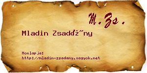 Mladin Zsadány névjegykártya